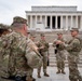 U.S. Army Maj. Gen. Thomas Friloux visits with Soldiers while they provide a presence patrol at the National Mall
