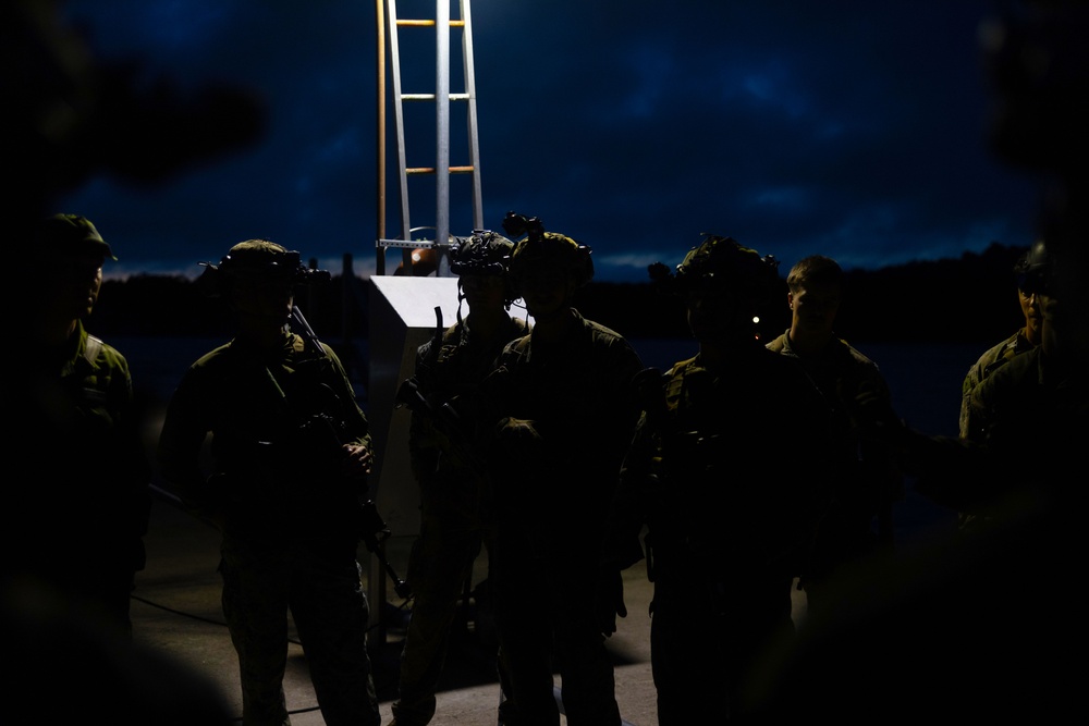 U.S. Marines, Swedish forces conduct night raid training