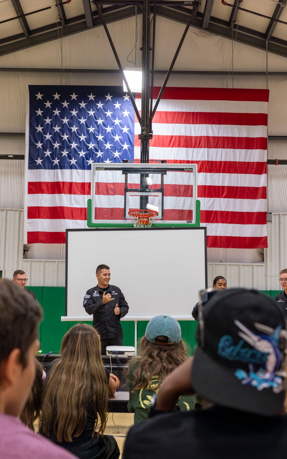 Future Aviators Try on Pilot Gear During F-22 Team Visit at Wallkill Boys &amp; Girls Club