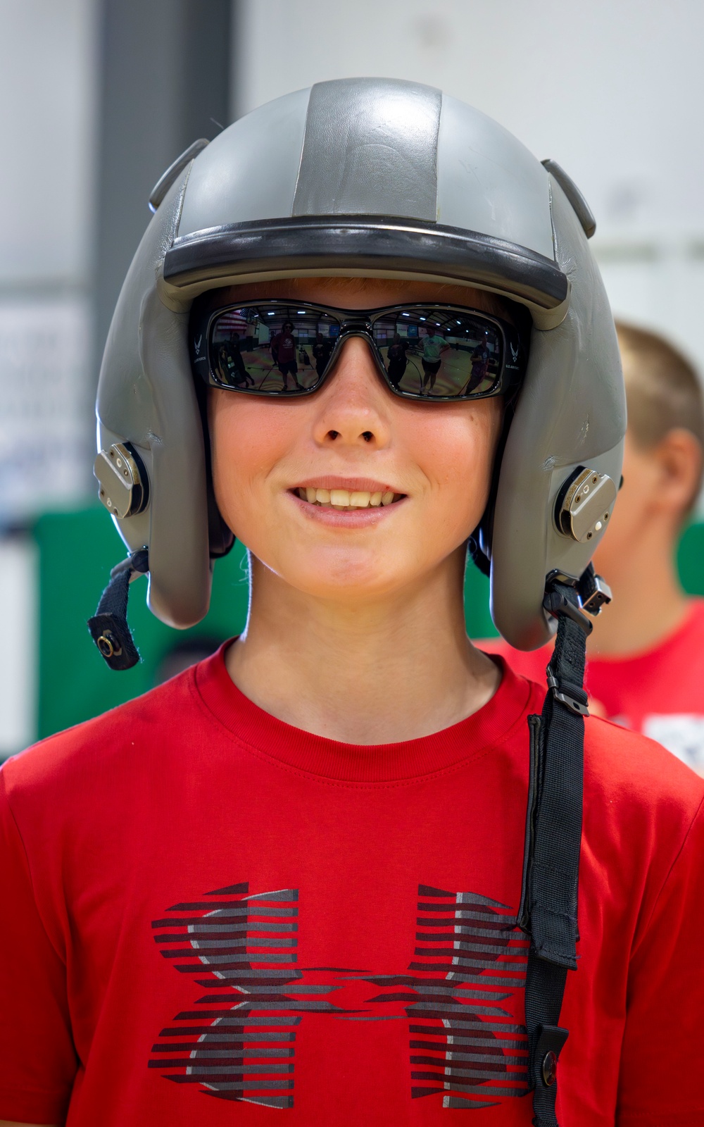 Future Aviators Try on Pilot Gear During F-22 Team Visit at Wallkill Boys &amp; Girls Club