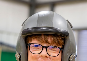 Future Aviators Try on Pilot Gear During F-22 Team Visit at Wallkill Boys &amp; Girls Club