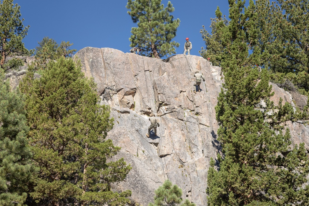 1st Bn., 5th Marines rappel from a mountain during MTX 4-25