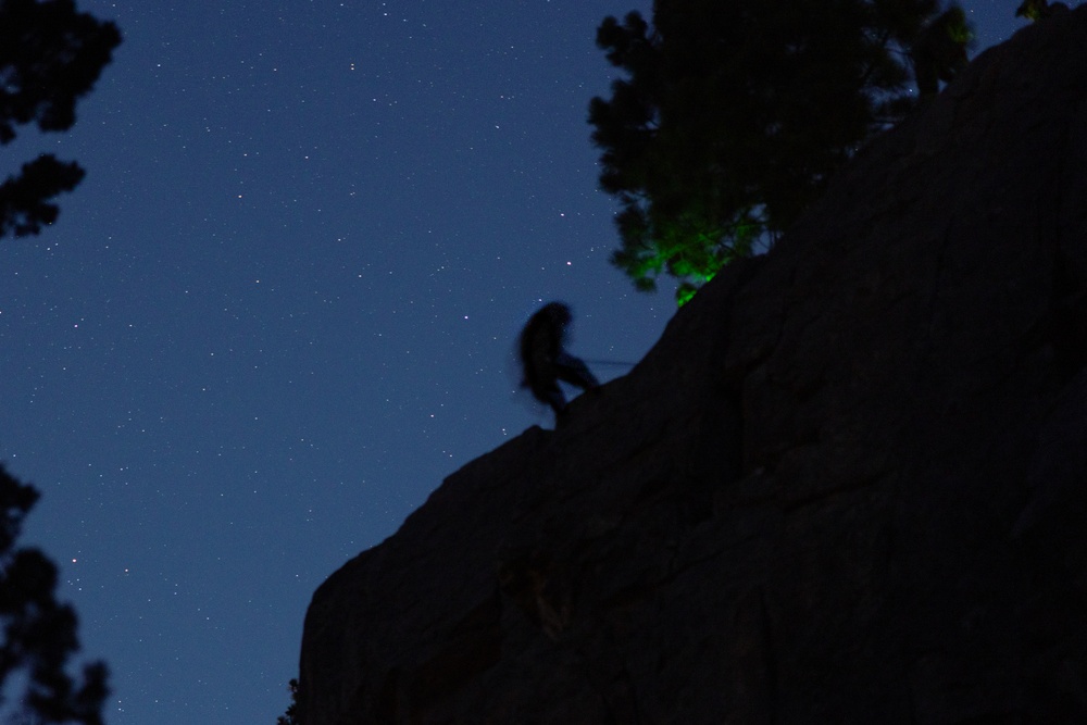 1st Bn., 5th Marines rappel from a mountain during MTX 4-25