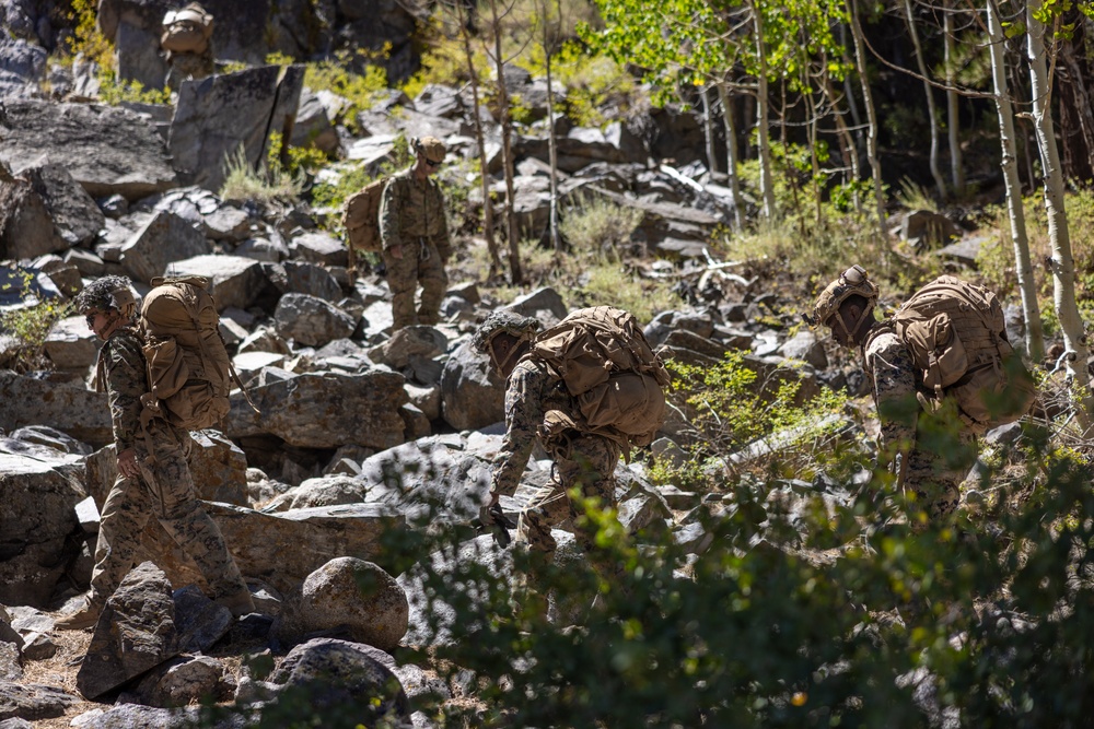 1st Bn., 5th Marines rappel from a mountain during MTX 4-25