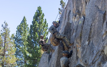 1st Bn., 5th Marines rappel from a mountain during MTX 4-25