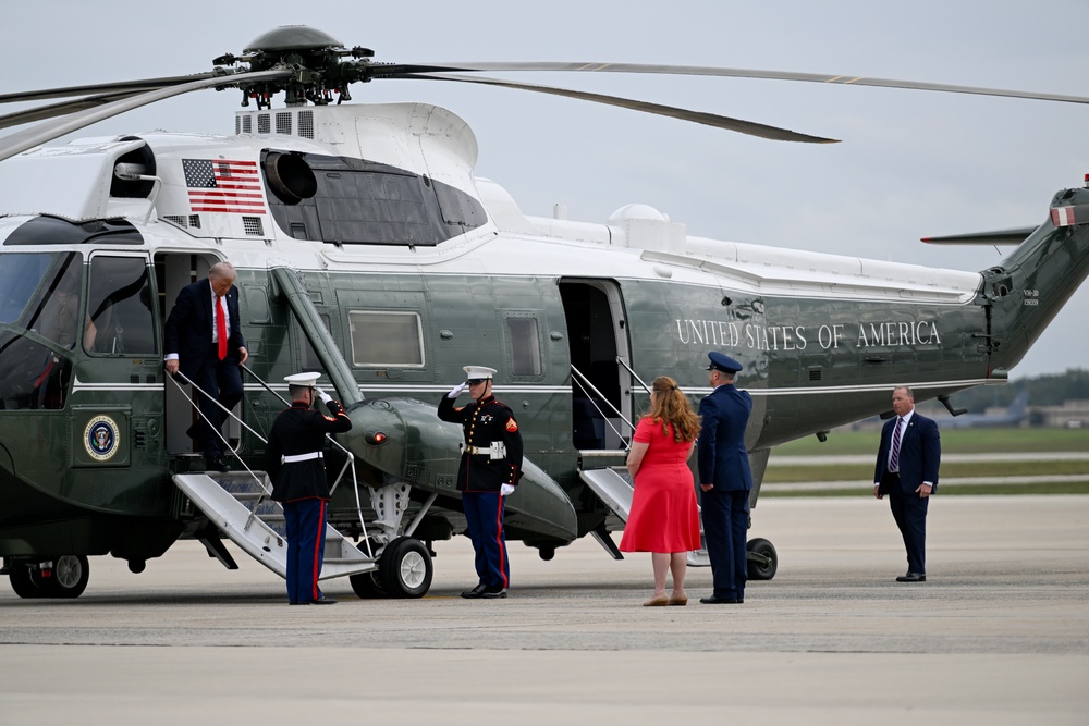 President Trump departs Joint Base Andrews for state visit to Britain