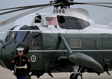 President Trump departs Joint Base Andrews for state visit to Britain