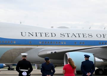 President Trump departs Joint Base Andrews for state visit to Britain
