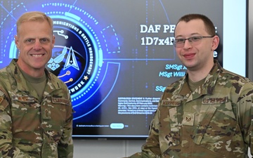 AFLCMC Command Chief coins airmen for excellence during Hanscom visit