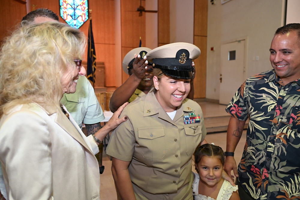 NMRTC Jacksonville Sailors pinning Chief Petty Officers