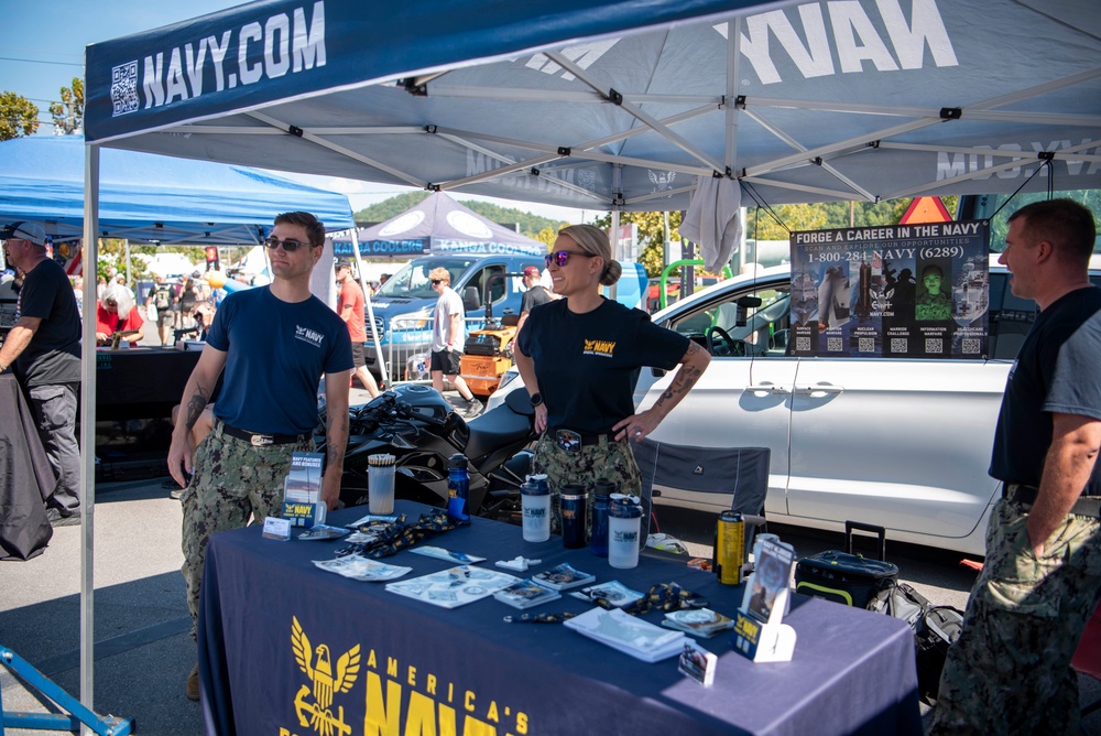 Navy Recruiters Man Booth