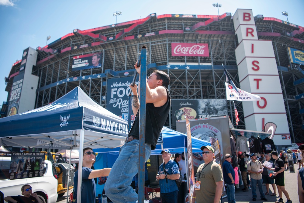 Navy Recruiters Man Booth