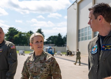 Lt. Gen. Laura Lenderman, Pacific Air Forces deputy commander, visits Naval air Facility Misawa