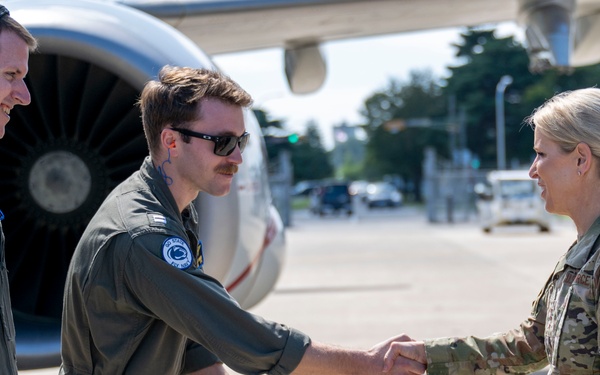 Lt. Gen. Laura Lenderman, Pacific Air Forces deputy commander, visits Naval Air Facility Misawa