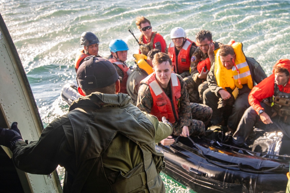 U.S. Marines perform rescue operations during Rescue Flag 25-2