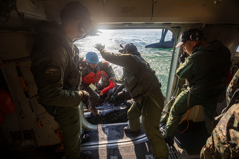U.S. Marines perform rescue operations during Rescue Flag 25-2