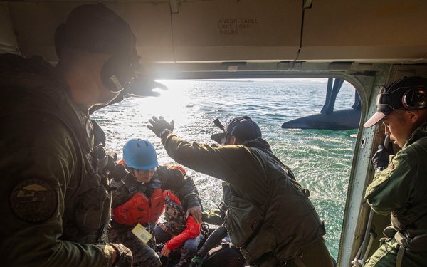 U.S. Marines perform rescue operations during Rescue Flag 25-2