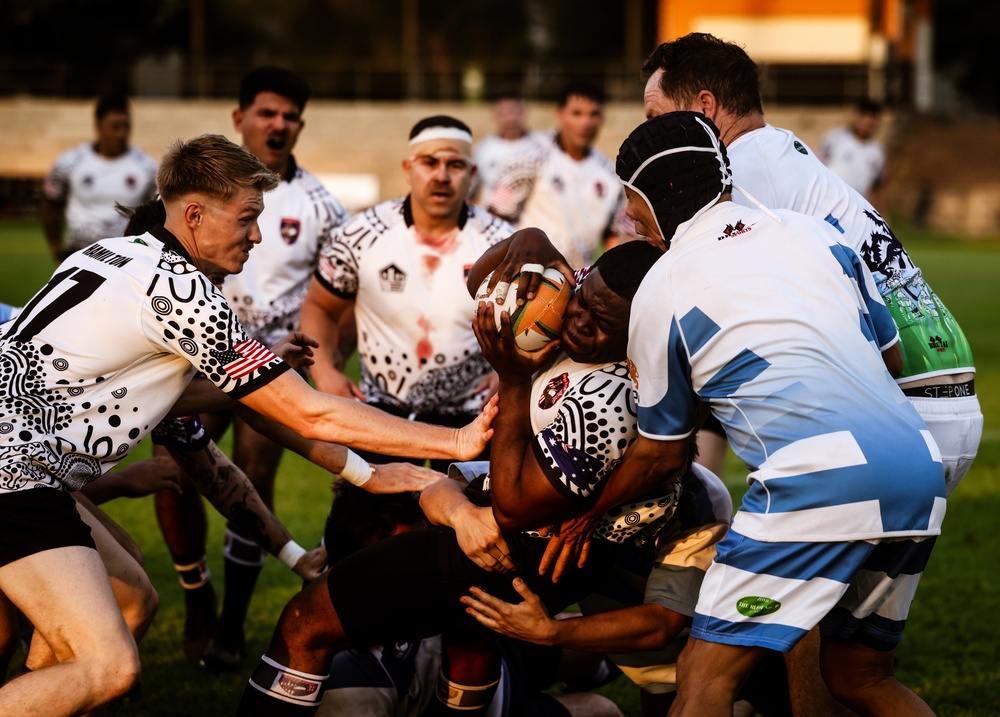 MRF-D 25.3: U.S. Marines compete against Australian Stray Cats in rugby match