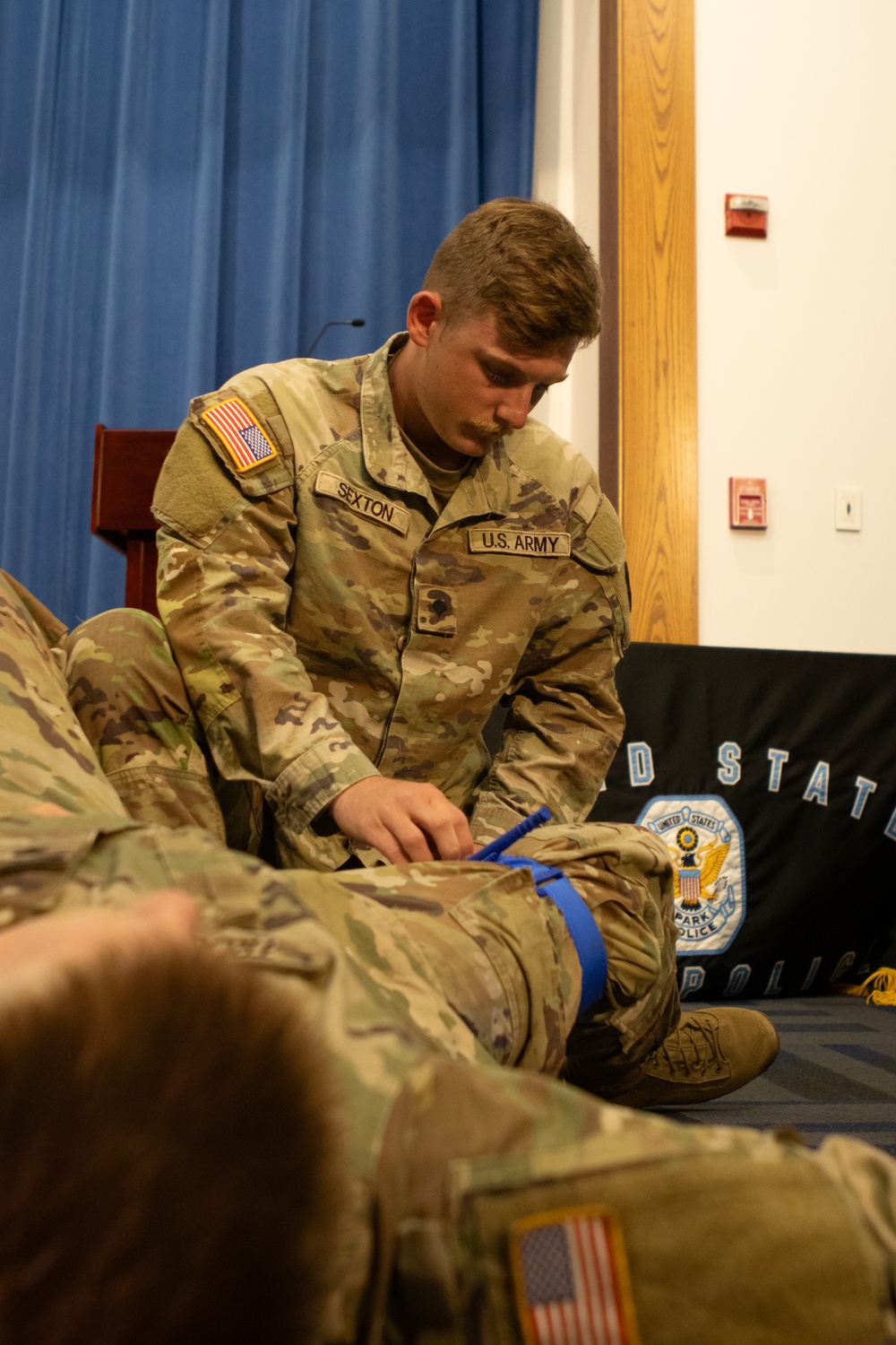 U.S. Soldiers practice skills learned during an Advanced Life Support Course