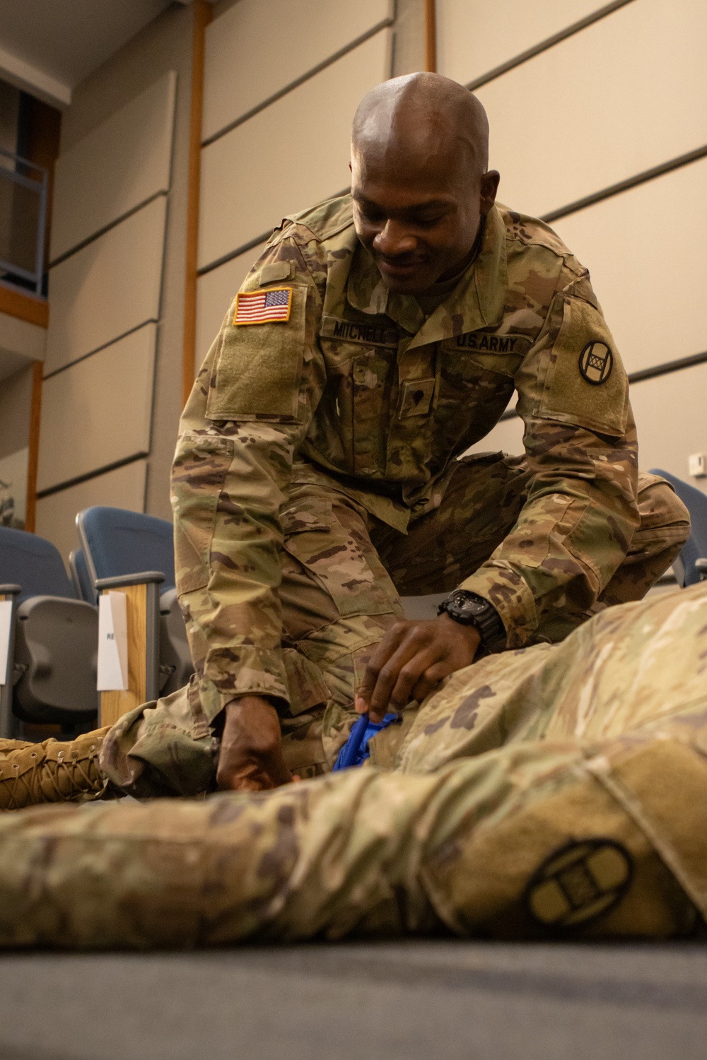 U.S. Soldiers practice skills learned during an Advanced Life Support Course
