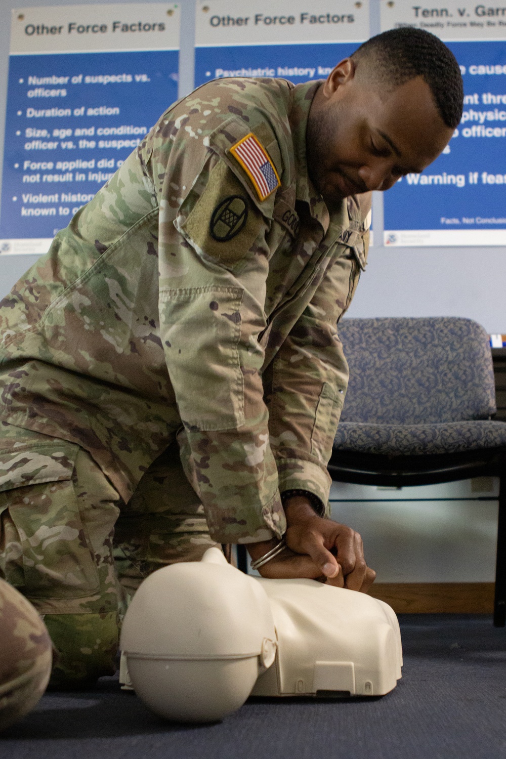 U.S. Soldiers practice skills learned during an Advanced Life Support Course