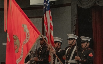 Brig. Gen. Douglas C. Sanders gives speech at MCAS Iwakuni