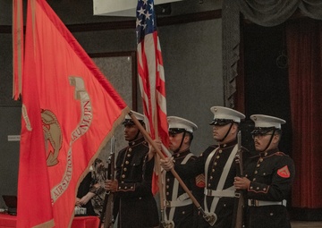 Brig. Gen. Douglas C. Sanders gives speech at MCAS Iwakuni