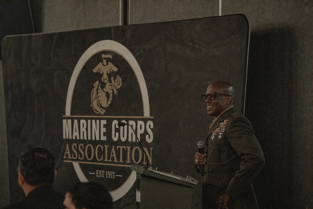 Brig. Gen. Douglas C. Sanders gives speech at MCAS Iwakuni