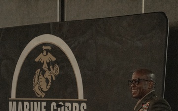 Brig. Gen. Douglas C. Sanders gives speech at MCAS Iwakuni