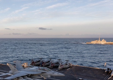 USS Gerald R. Ford (CVN 78) Operates with FS Aquitaine (D-650)