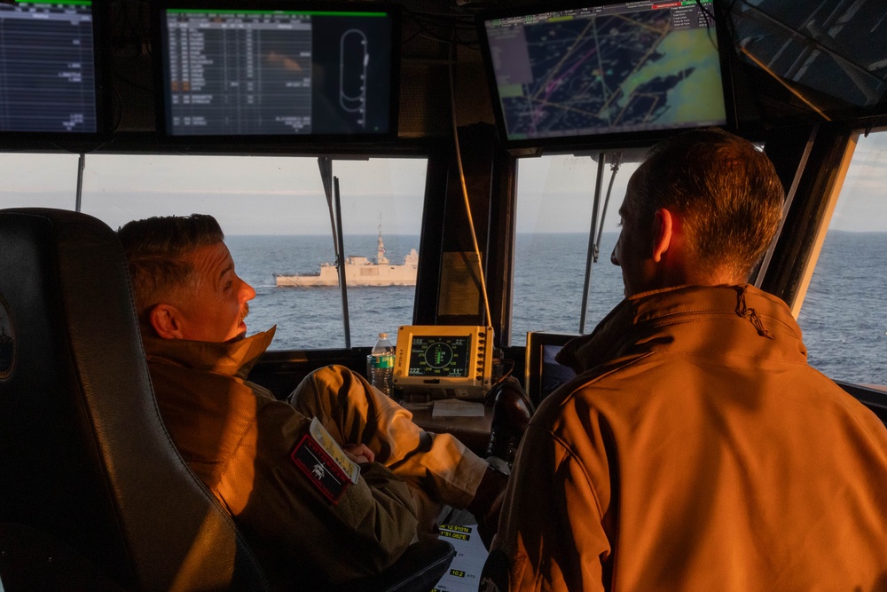 USS Gerald R. Ford (CVN 78) Operates with FS Aquitaine (D-650)