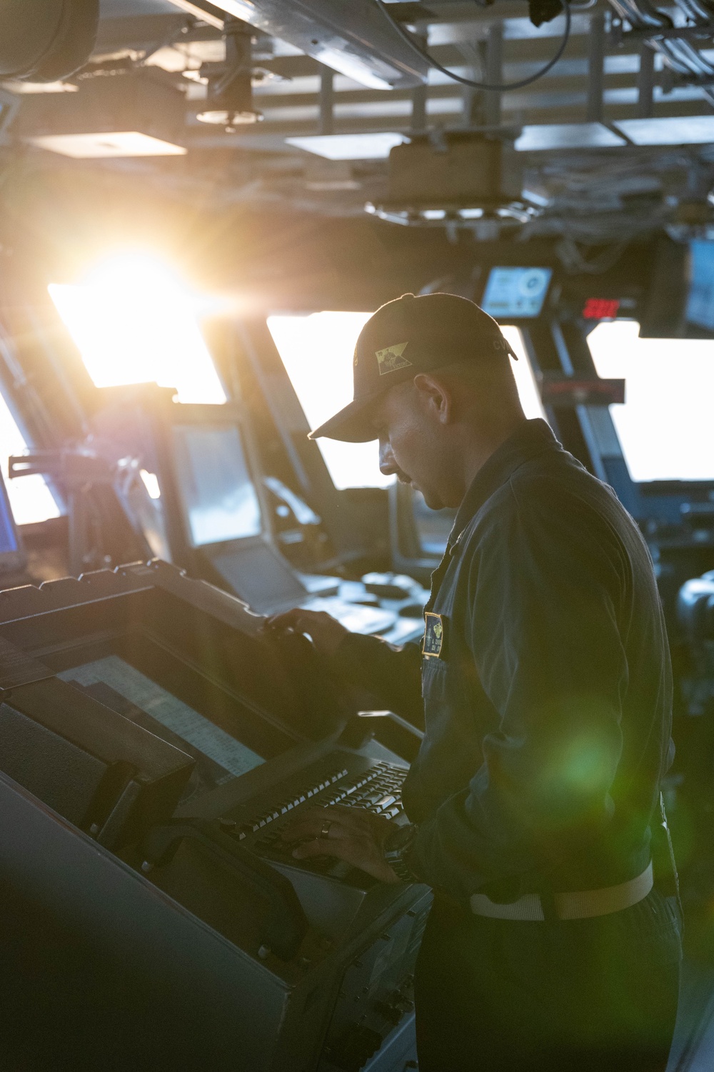 Officer Stands Watch Aboard USS Gerald R. Ford (CVN 78)