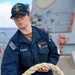 FCSN Kylie Hutchens heaves a mooring line during a sea-and-anchor evolution