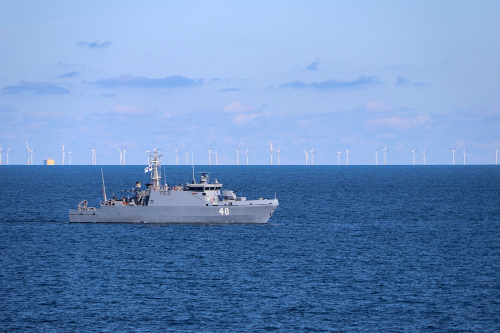 USS Bulkeley (DDG 84) conducts maneuvers alongside the FNS Katanpää (40) during exercise Northern Coasts 2025