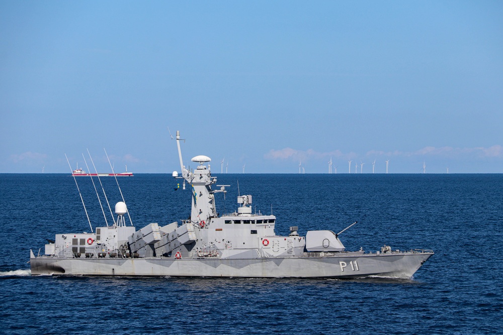 USS Bulkeley (DDG 84) maneuvers alongside the LNS Zemaitis (P11) during exercise Northern Coasts 2025