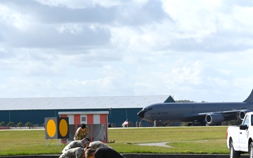 100th CES Power Pro conducts barrier engagement certification with RAFL fighter jets
