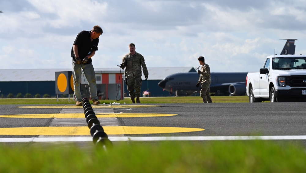 100th CES Power Pro conducts barrier engagement certification with RAFL fighter jets