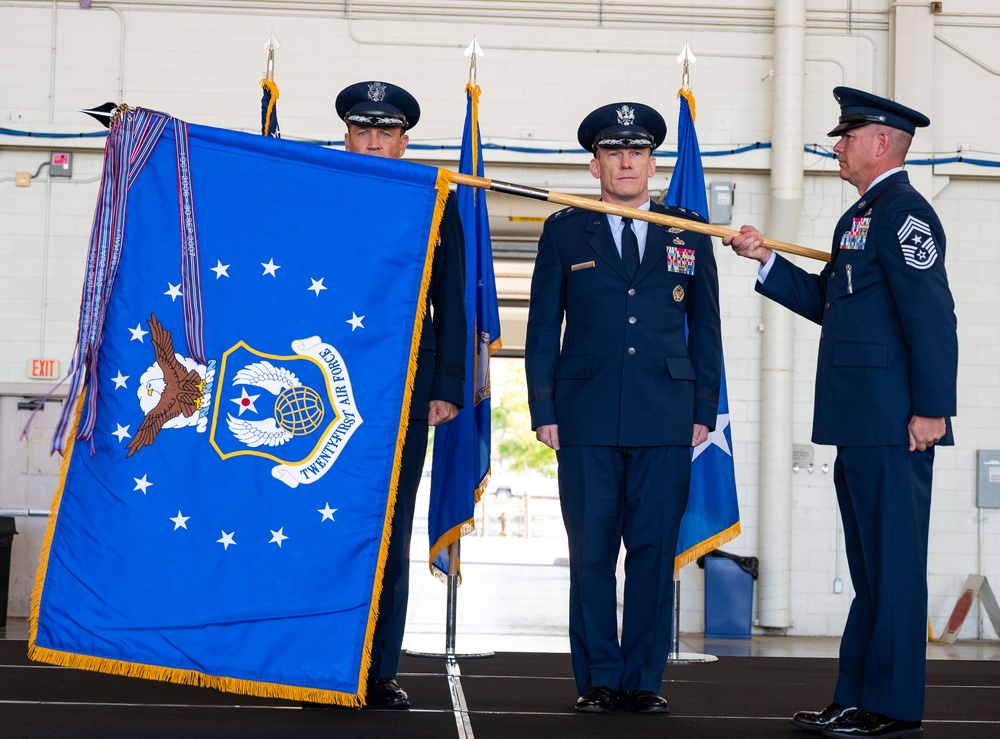 U.S. Air Force Expeditionary Center Change of Command and Twenty-First Air Force Reactivation Ceremony