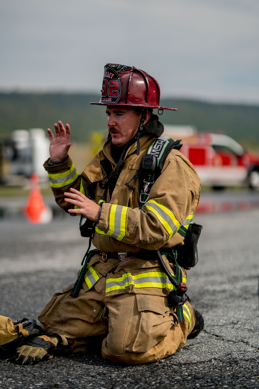 192nd Firefighting Team Detachment training