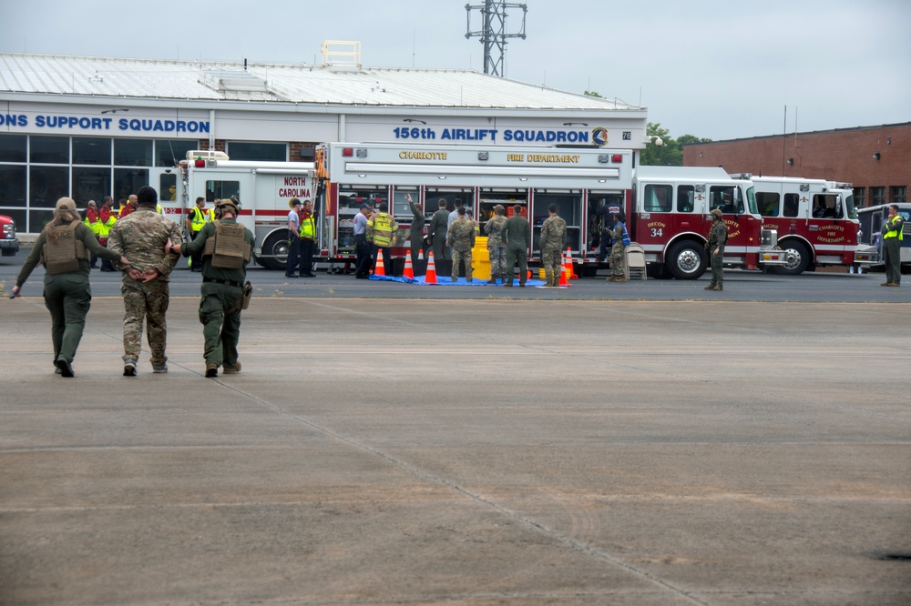145th Airlift Wing trains with Charlotte emergency responders