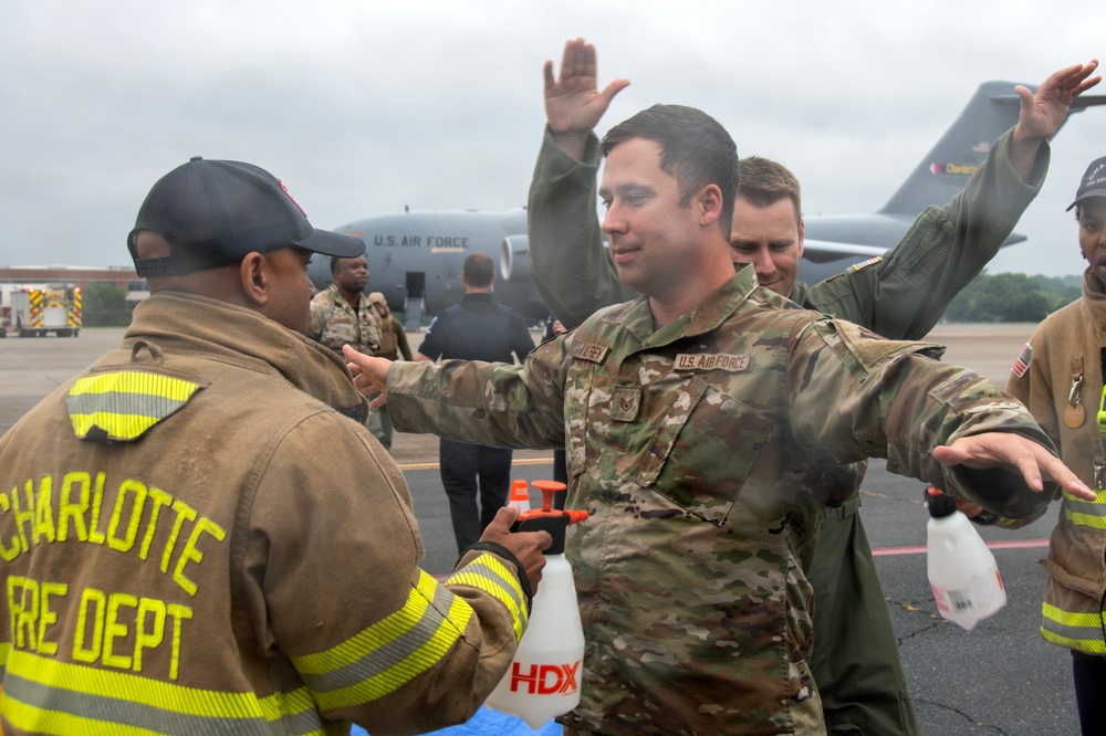 145th Airlift Wing trains with Charlotte emergency responders