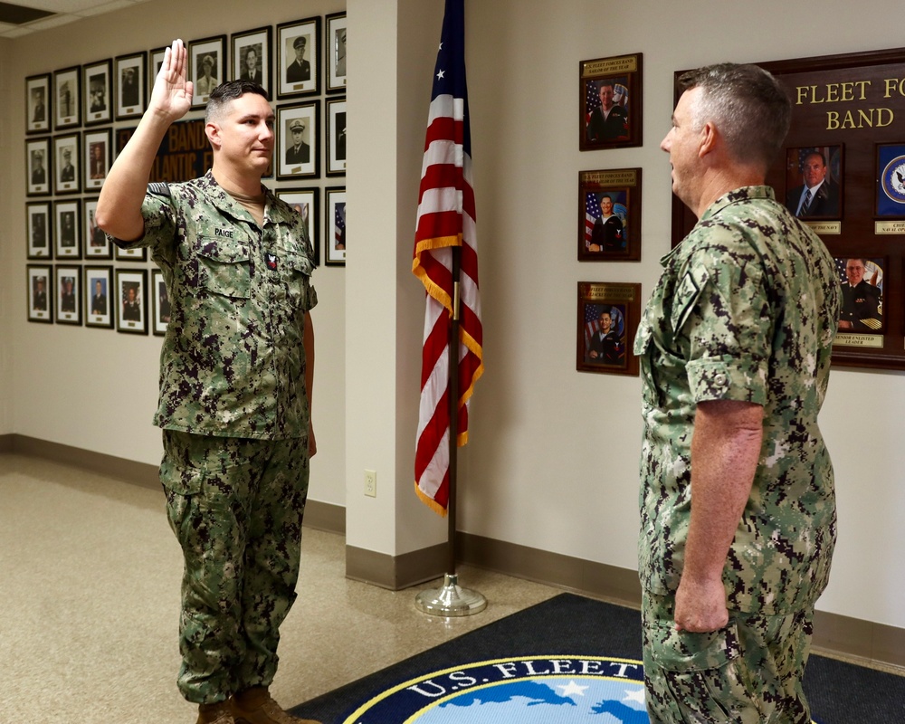 MU1 Jason Paige reenlists for four more years