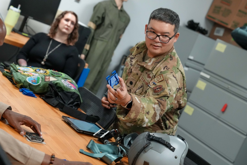 CRU-60P flight helmet seatbelt mount adaptive modification