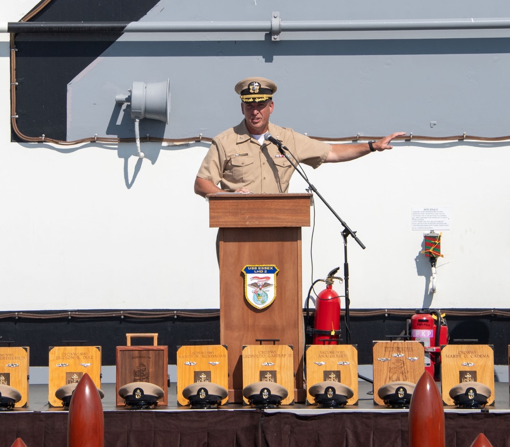 USS Essex chief petty officer pinning ceremony FY 26