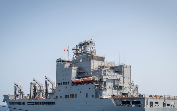 USS Higbee Sailors Conduct Replenishment-at-Sea with USNS John Lewis