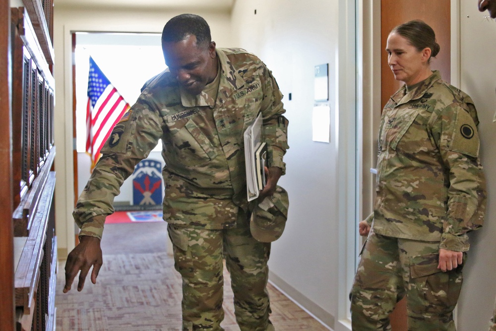 Maj. Gen. Lawrence visits 593d Corps Sustainment Command