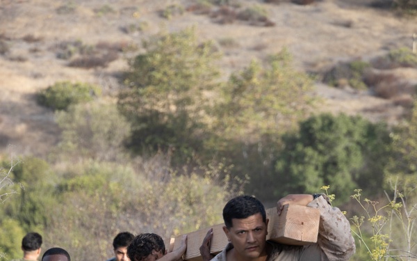 1st CEB places two crosses on First Sergeant’s Hill during memorial hike to honor Lance Cpl. Aguilera, Lance Cpl. Gamino