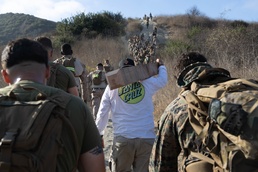 1st CEB places two crosses on First Sergeant’s Hill during memorial hike to honor Lance Cpl. Aguilera, Lance Cpl. Gamino
