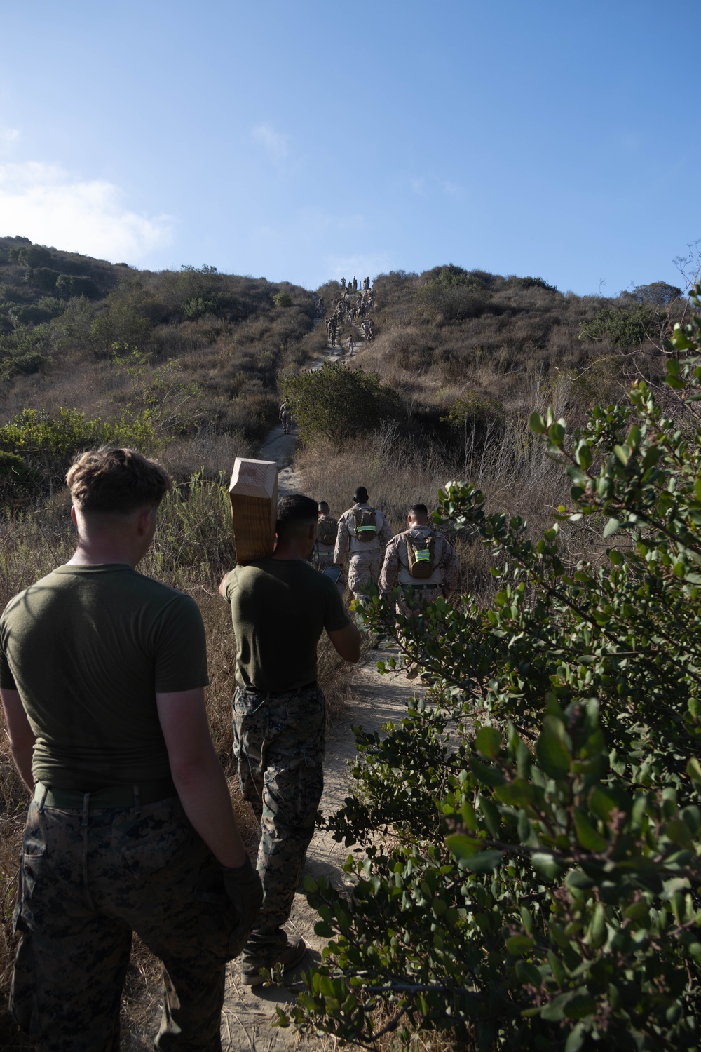 1st CEB places two crosses on First Sergeant’s Hill during memorial hike to honor Lance Cpl. Aguilera, Lance Cpl. Gamino