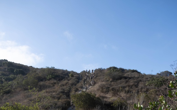 1st CEB places two crosses on First Sergeant’s Hill during memorial hike to honor Lance Cpl. Aguilera, Lance Cpl. Gamino